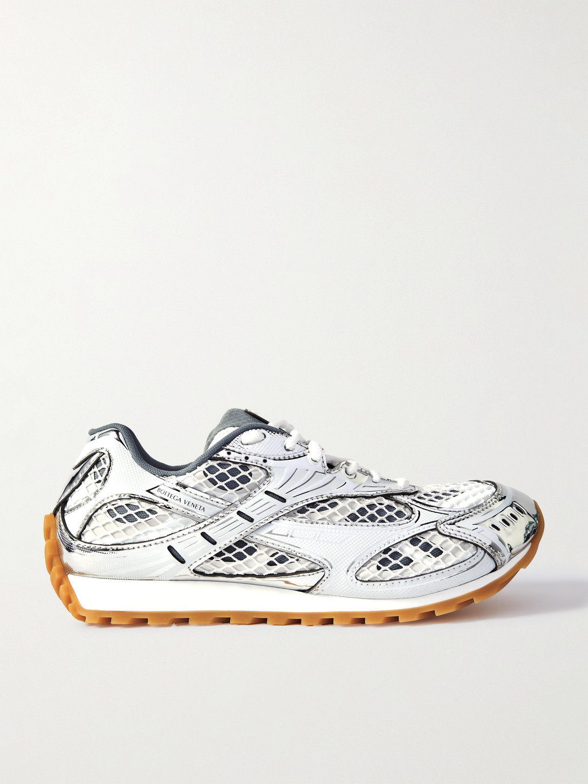 Bottega Veneta Orbit Metallic Rubber and Mesh Sneakers - Men