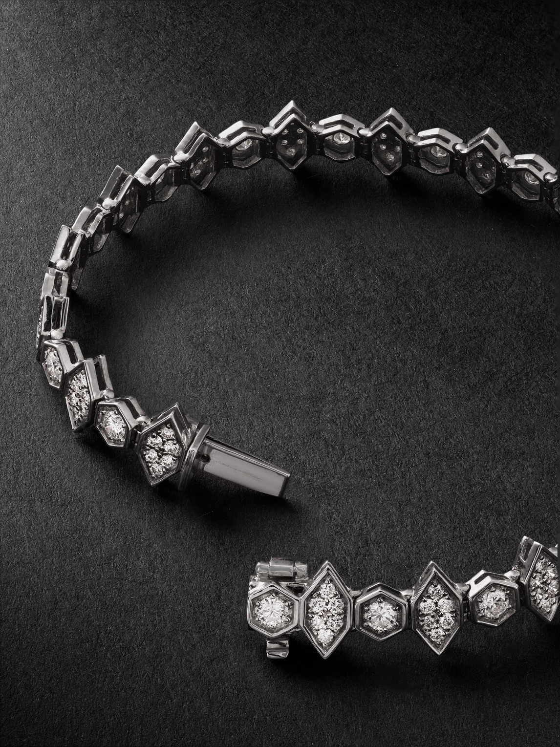 Shop Kolours Jewelry White Gold Diamond Bracelet In Silver