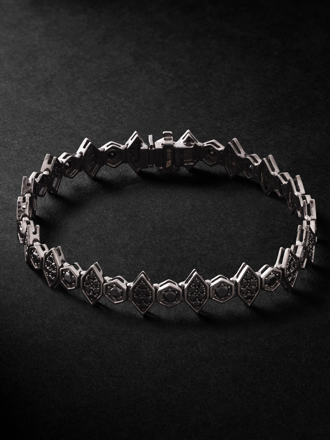 KOLOURS JEWELRY Karat Blackened Gold Diamond Bracelet - Men