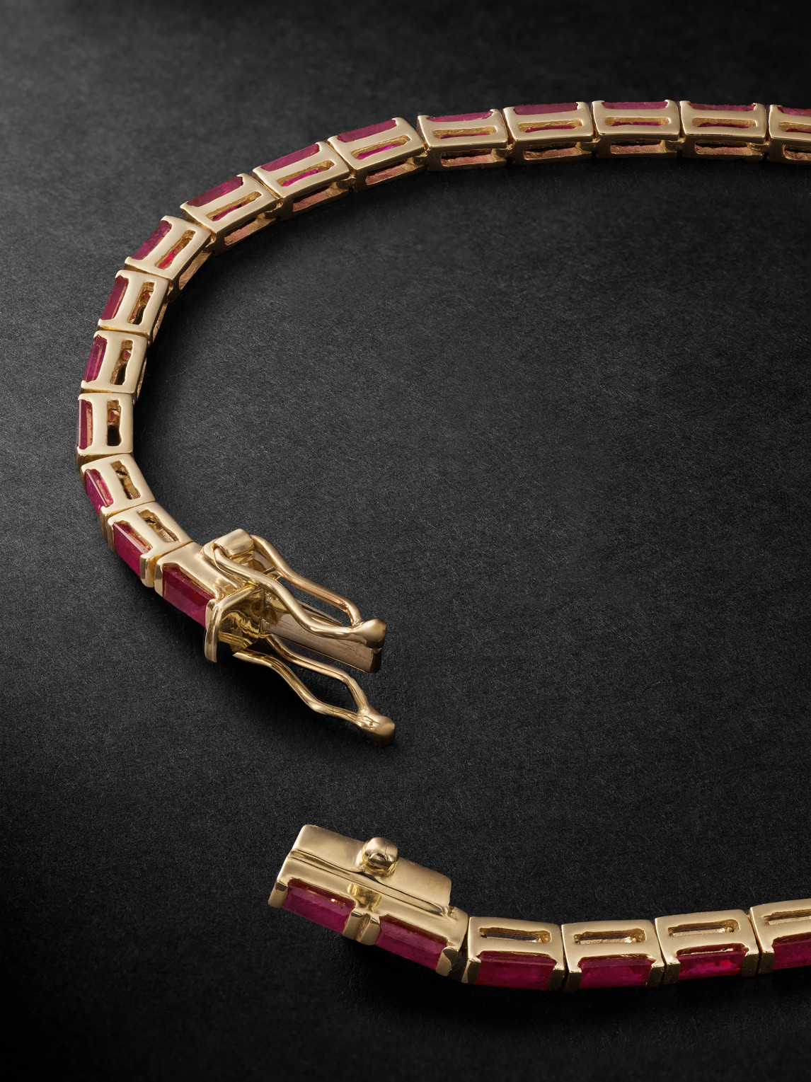 Shop Kolours Jewelry Gold Ruby Bracelet In Red