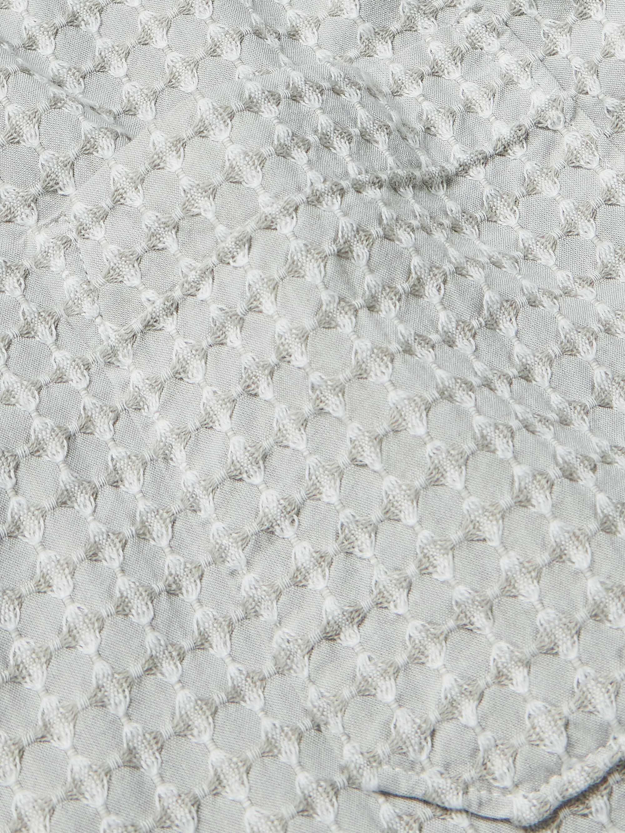 UNIVERSAL WORKS Road ConvertibleCollar WaffleKnit Cotton Shirt for