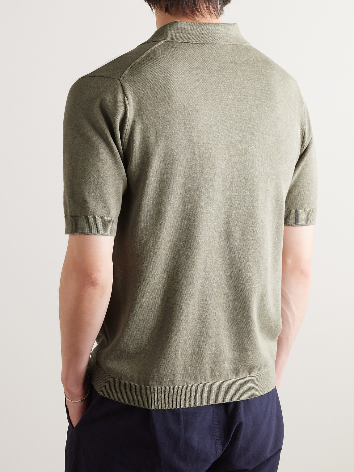 Shop Norse Projects Leif Linen And Cotton-blend Polo Shirt In Neutrals