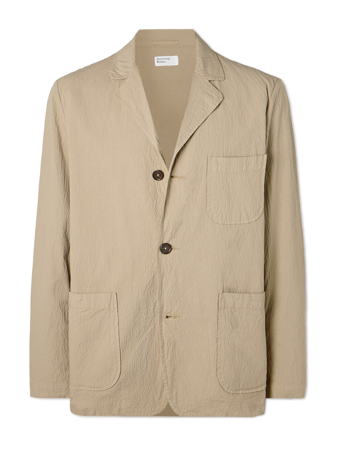 Universal Works Cotton-blend Seersucker Jacket In Neutrals