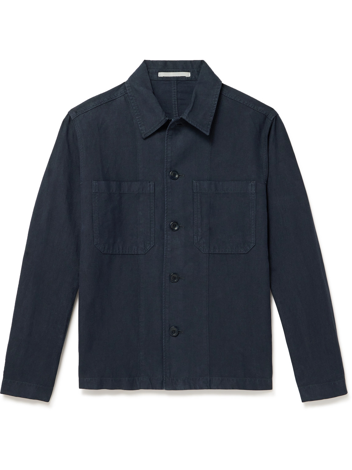 Norse Projects Tyge Cotton And Linen-blend Overshirt In Blue