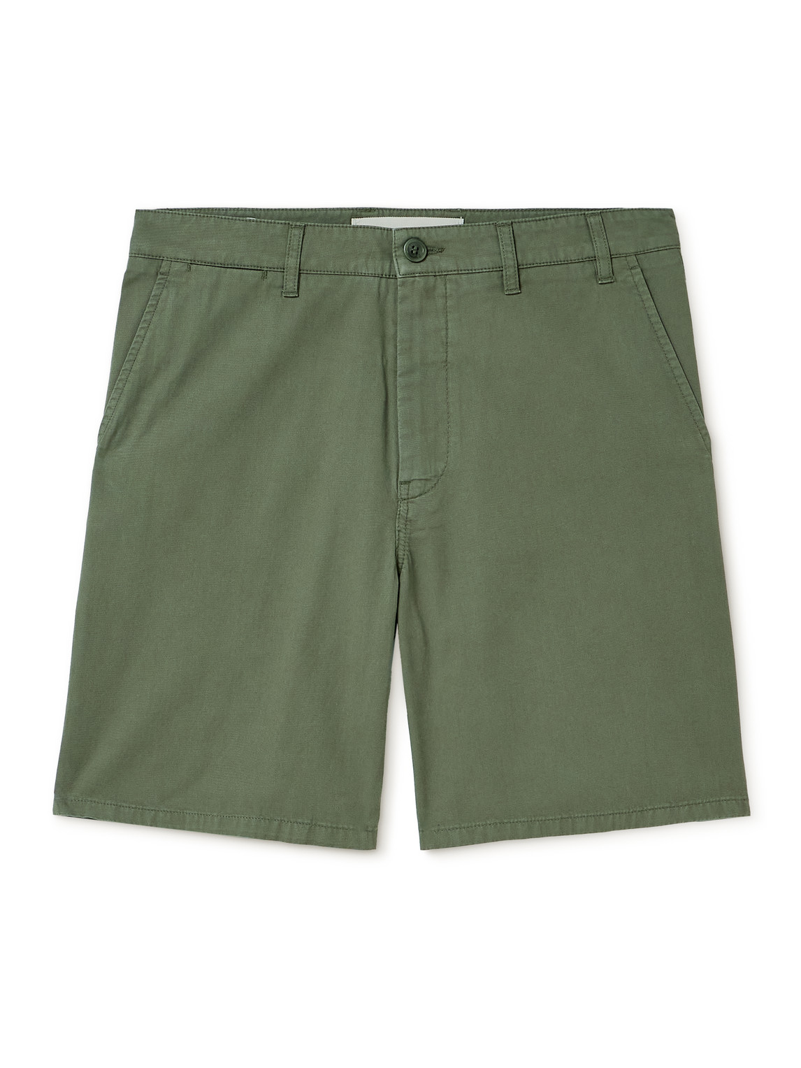 Norse Projects Aros Straight-leg Organic Cotton-twill Shorts In Green