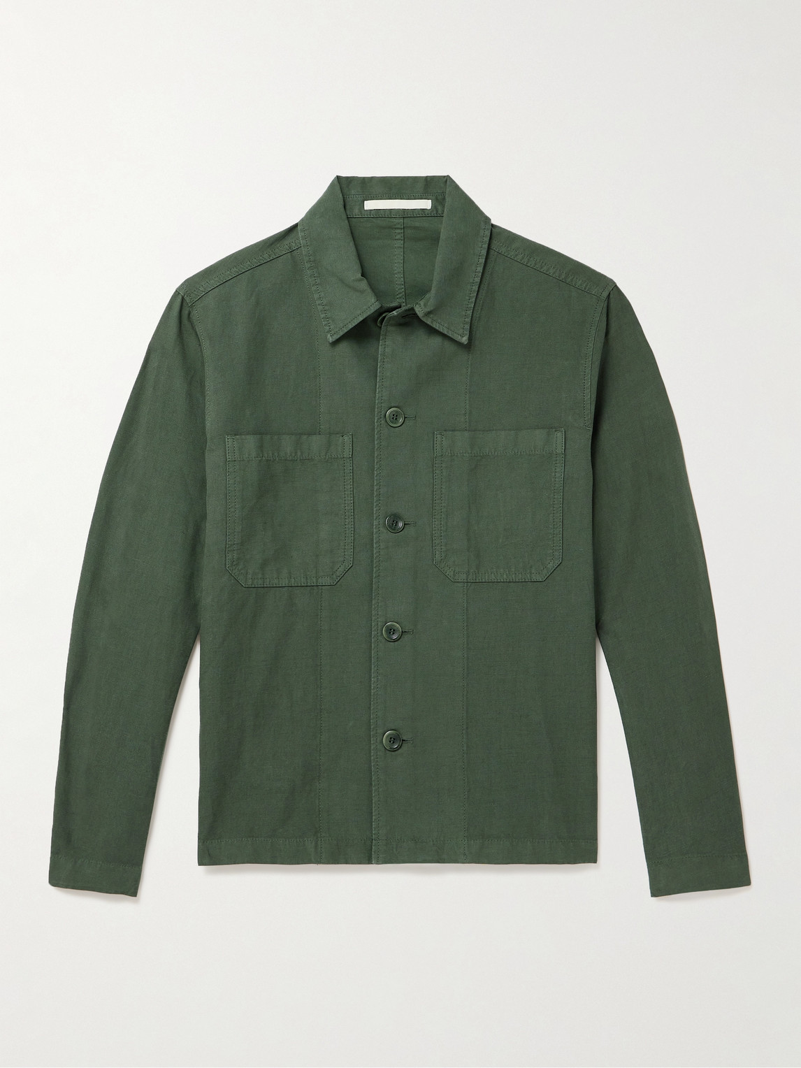 Norse Projects Tyge Cotton And Linen-blend Overshirt In Green