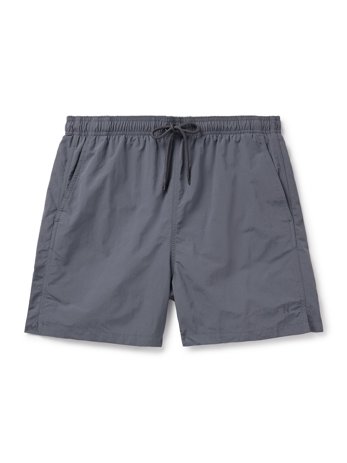 Shop Norse Projects Hauge Straight-leg Mid-length Recycled Swim Shorts In Gray