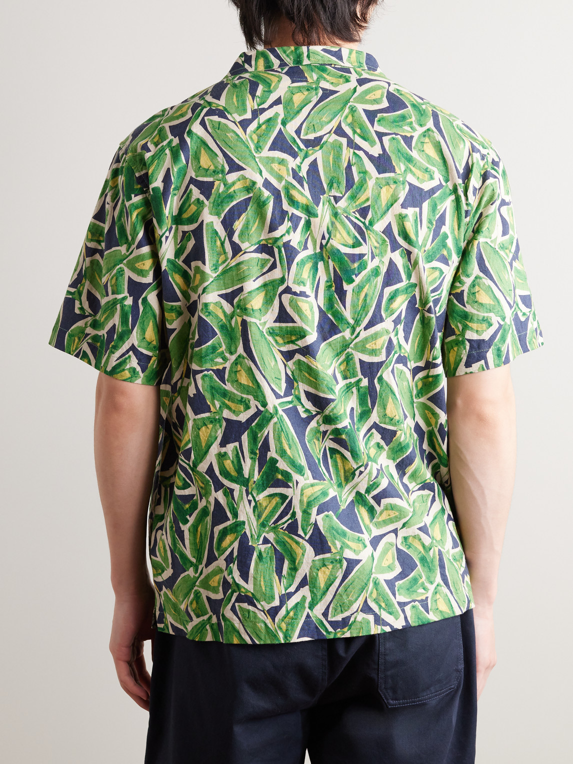 Shop Universal Works Minari Printed Cotton Shirt In Green