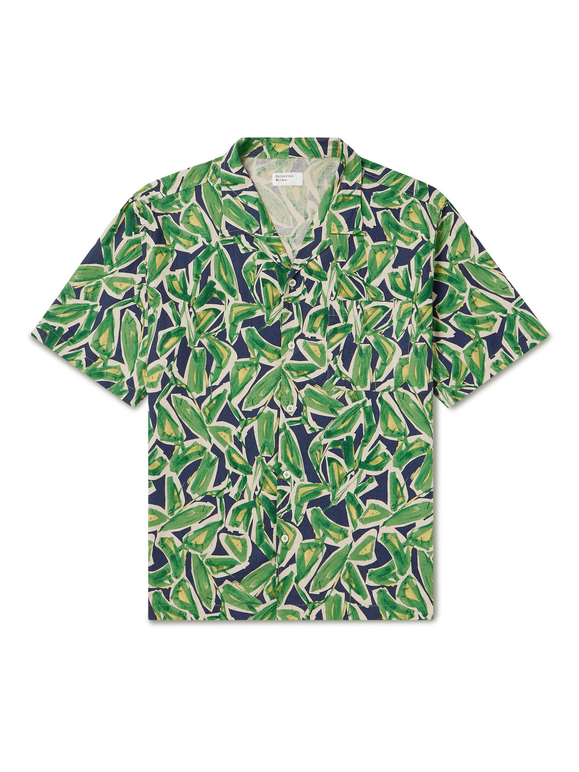 Universal Works Minari Printed Cotton Shirt In Green