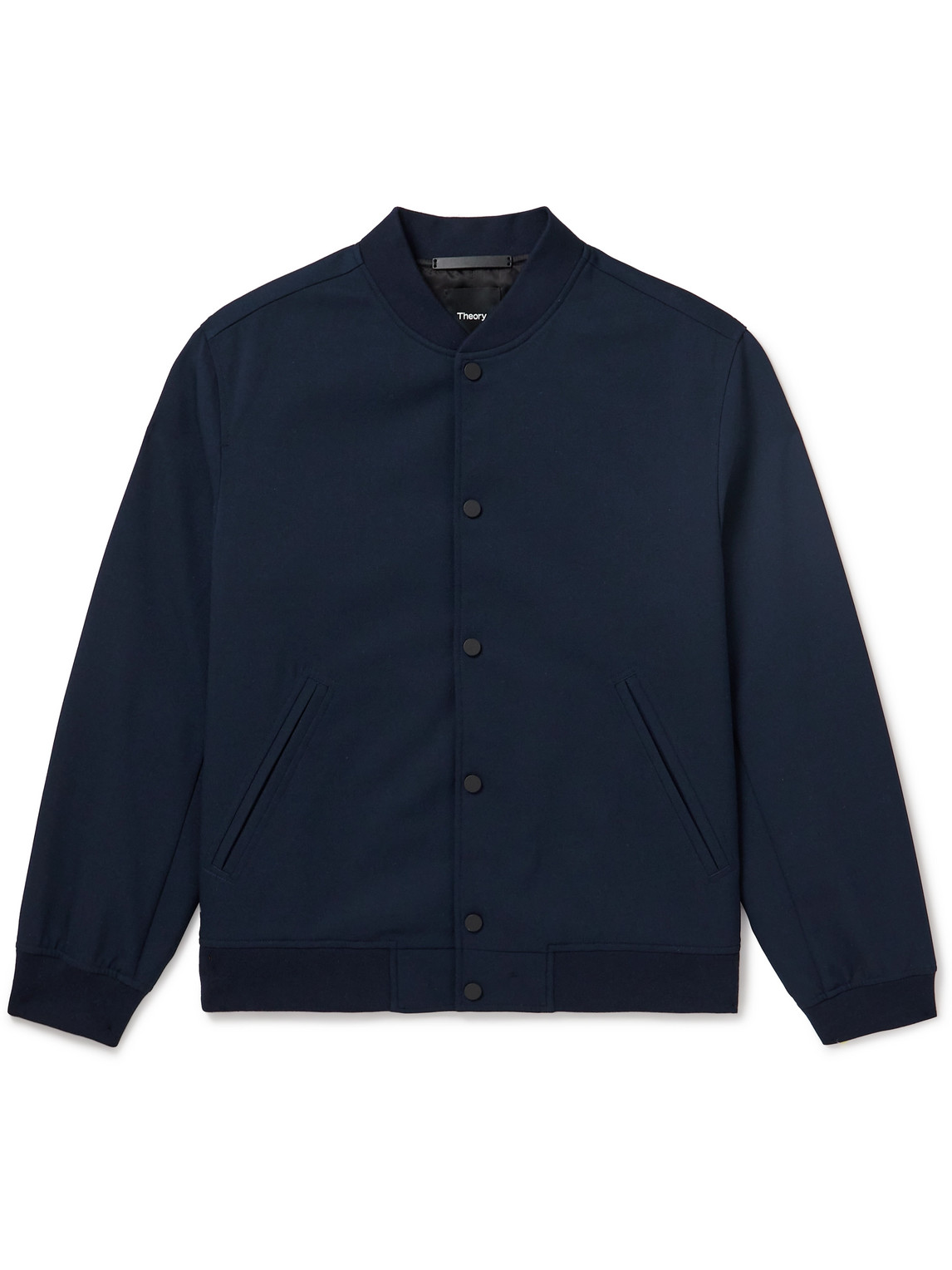 Theory Wool-blend Twill Bomber Jacket In Blue