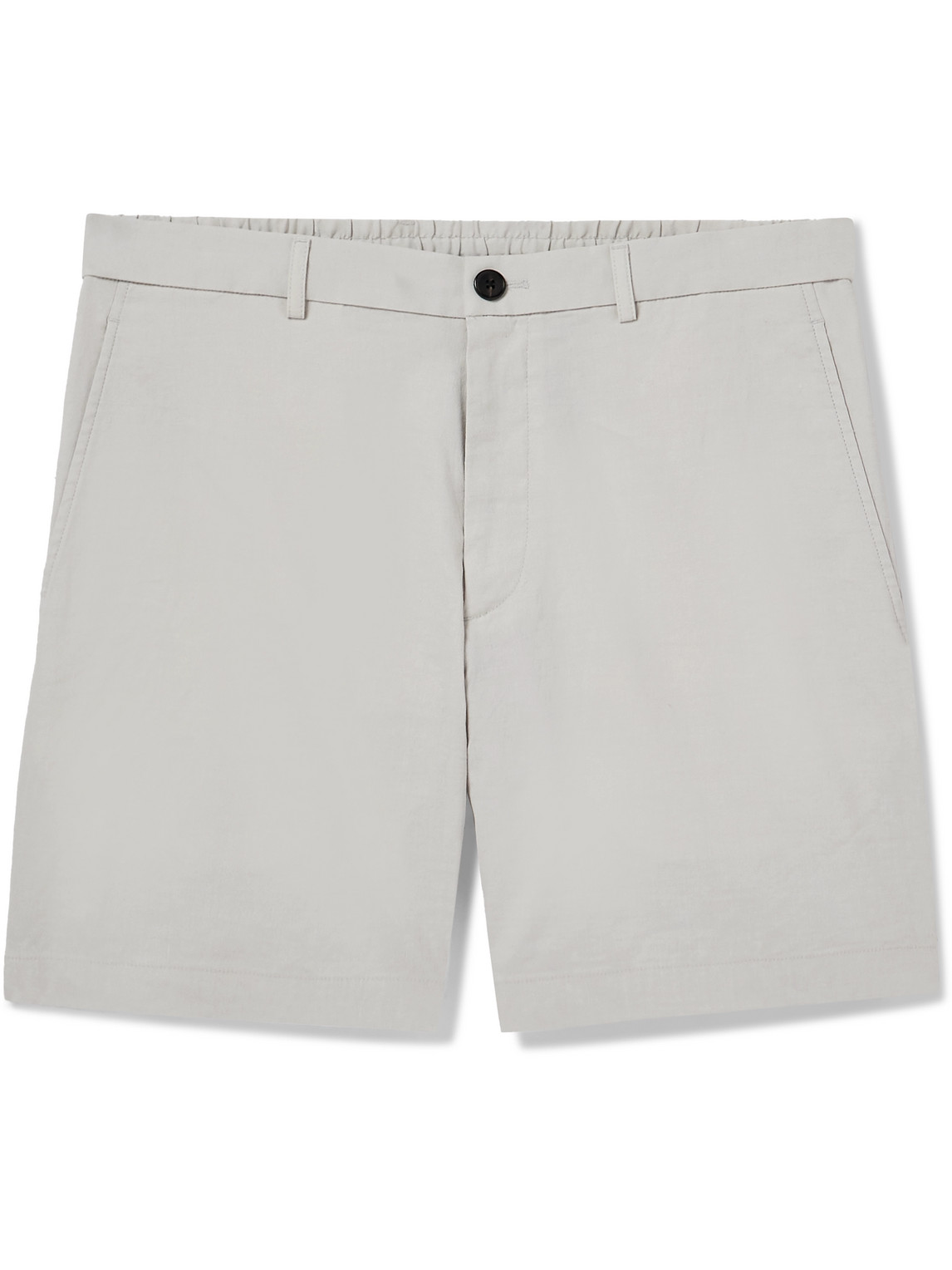 Theory Curtis 7&quot; Straight-leg Good Linen Shorts In Neutrals