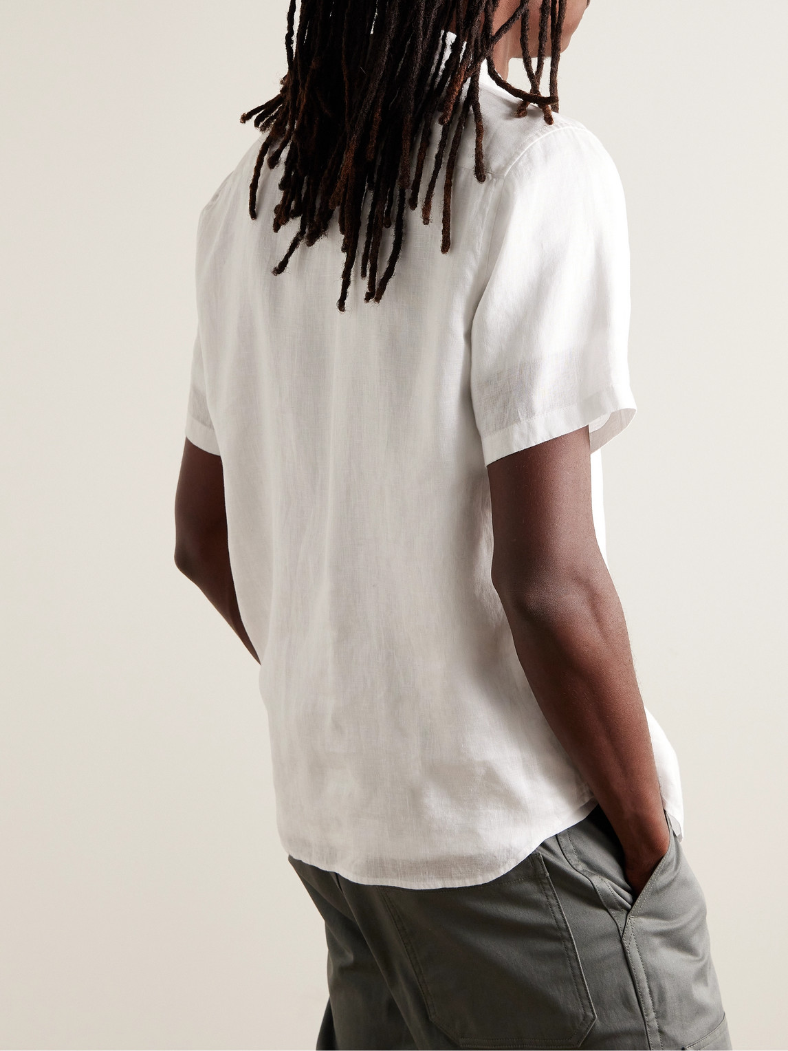 Shop Theory Irving Linen Shirt In White