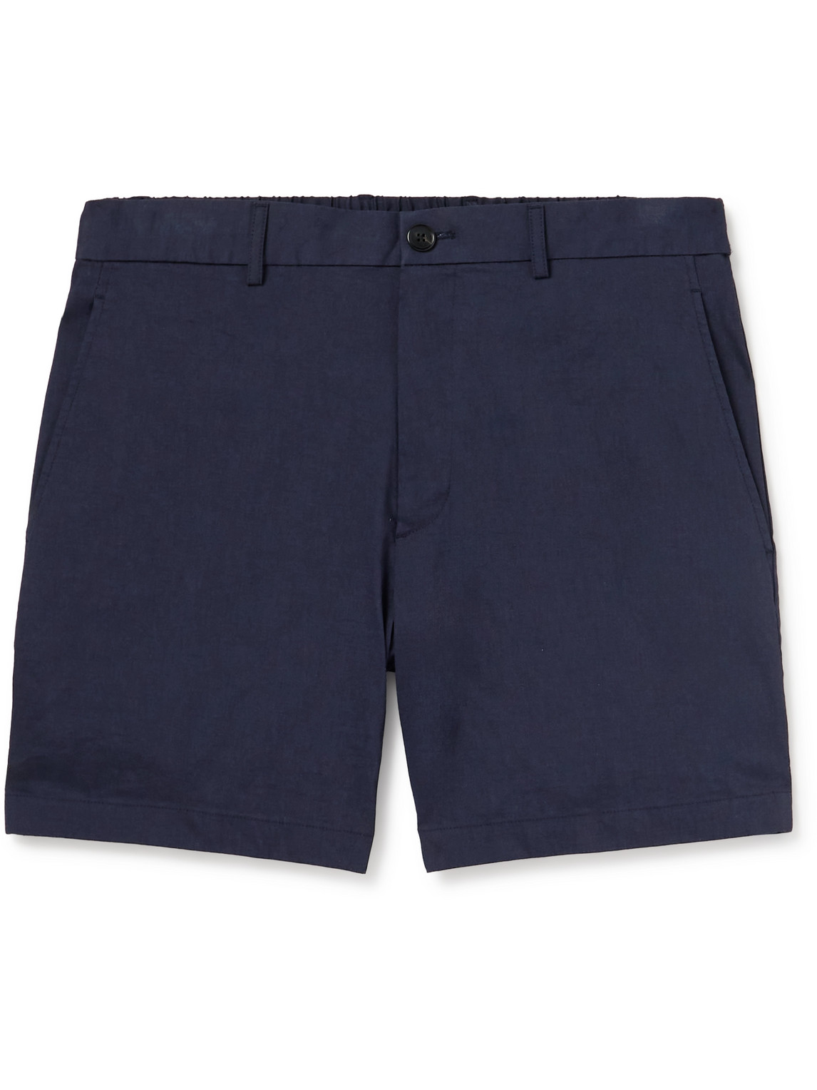 Theory Curtis 7&quot; Straight-leg Good Linen Shorts In Blue