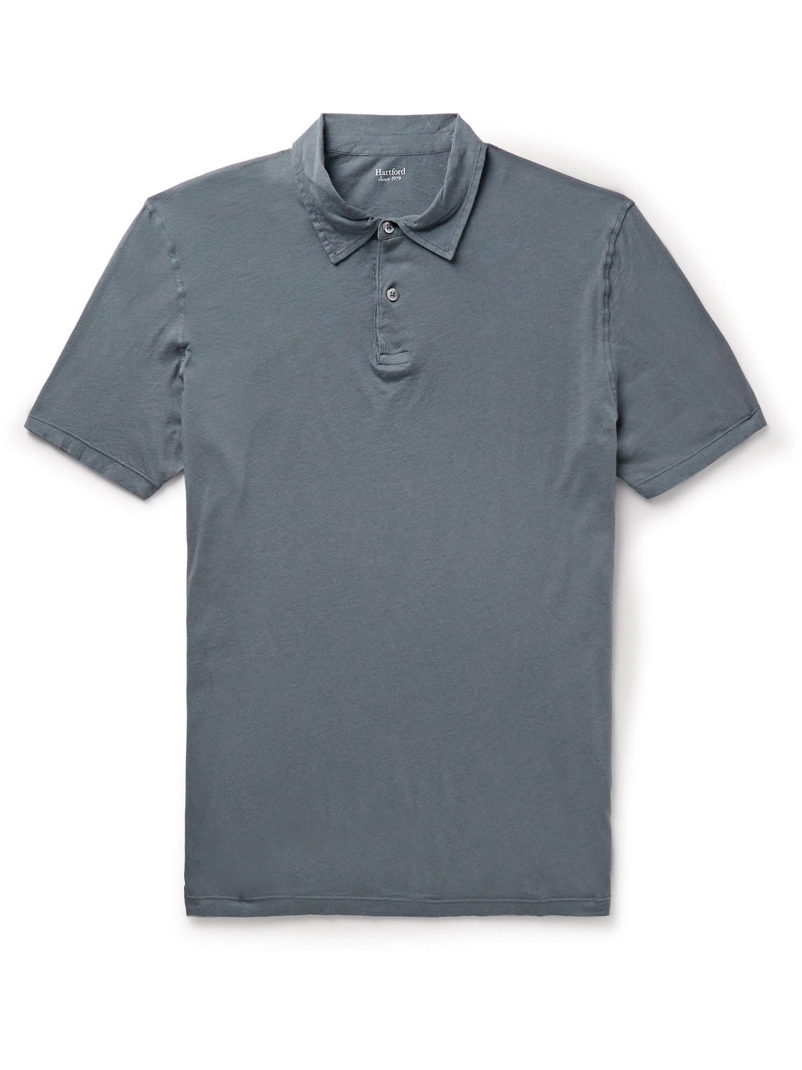 Hartford Cotton-jersey Polo Shirt In Gray