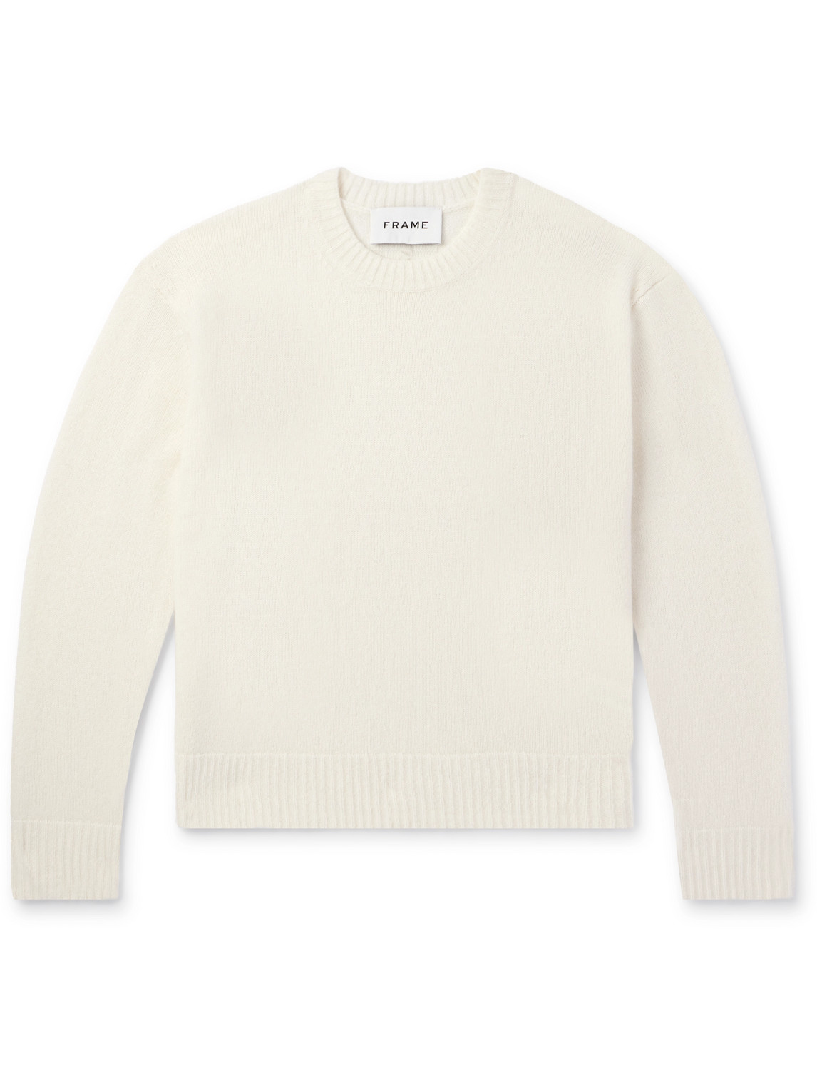 Shop Frame Cashmere And Silk-blend Sweater In White