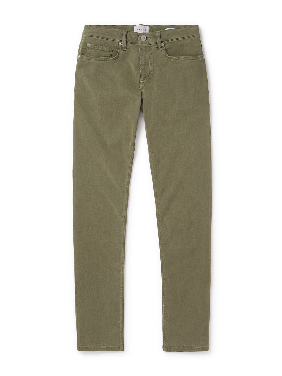 Frame L'homme Slim-fit Stretch-lyocell Trousers In Green