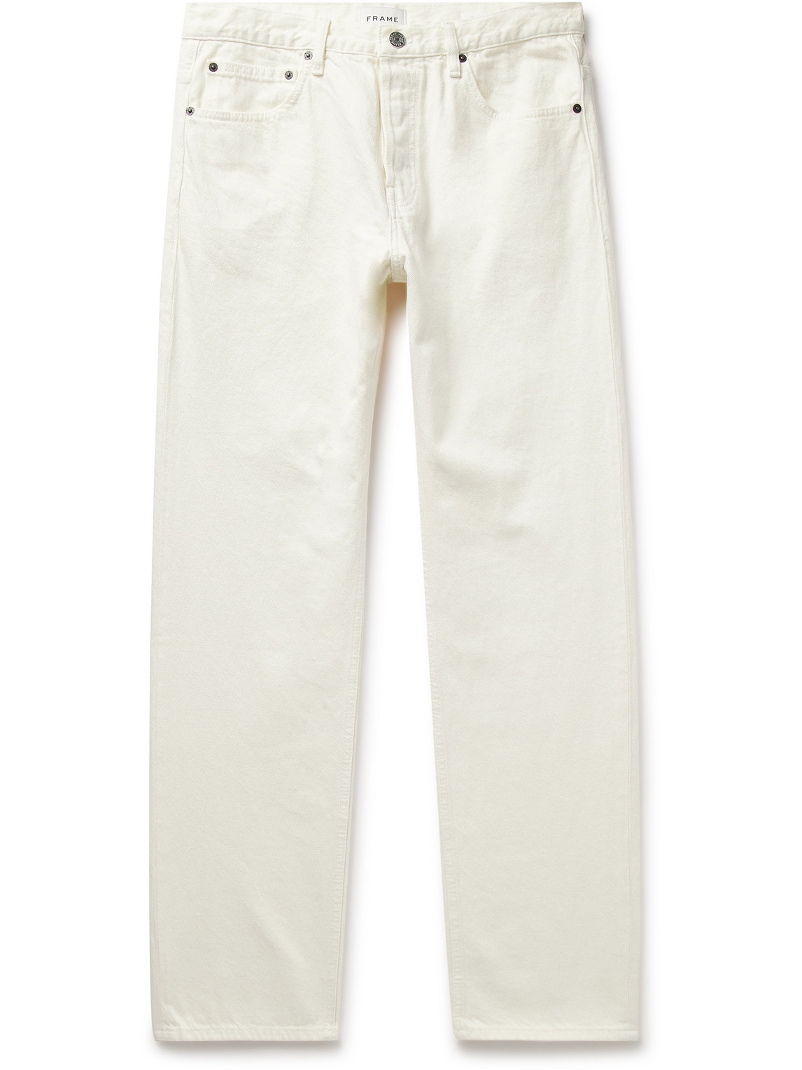 Shop Frame Straight-leg Jeans In White