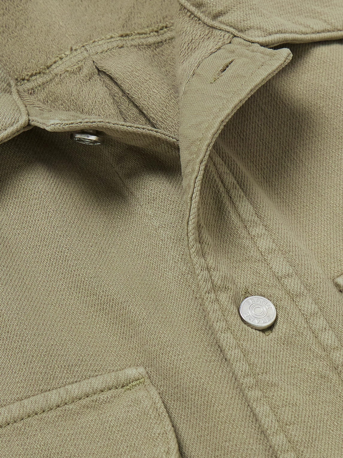 Shop Frame Cotton-terry Overshirt In Green