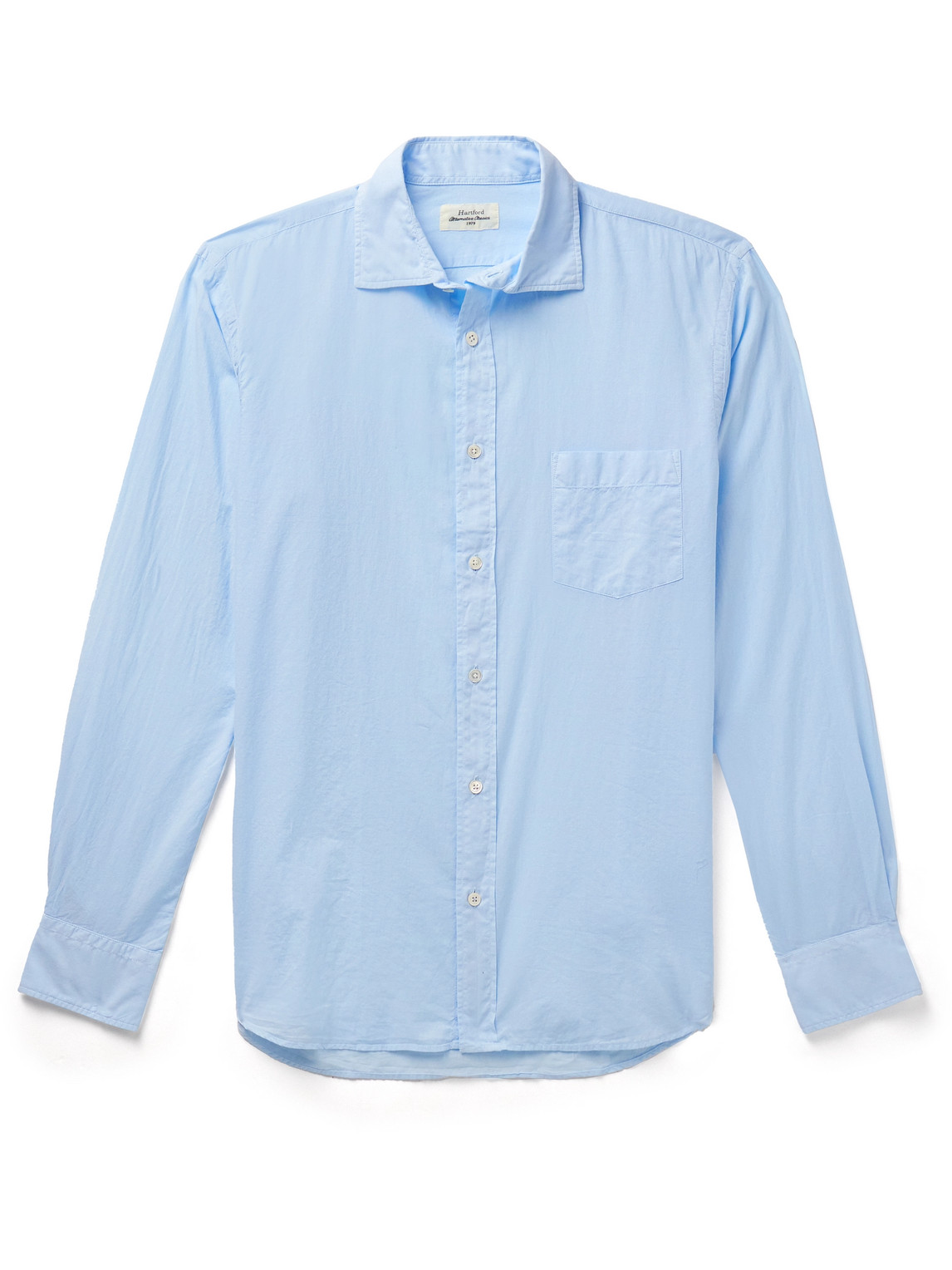 Hartford Paul Pat Cotton-voile Shirt In Blue