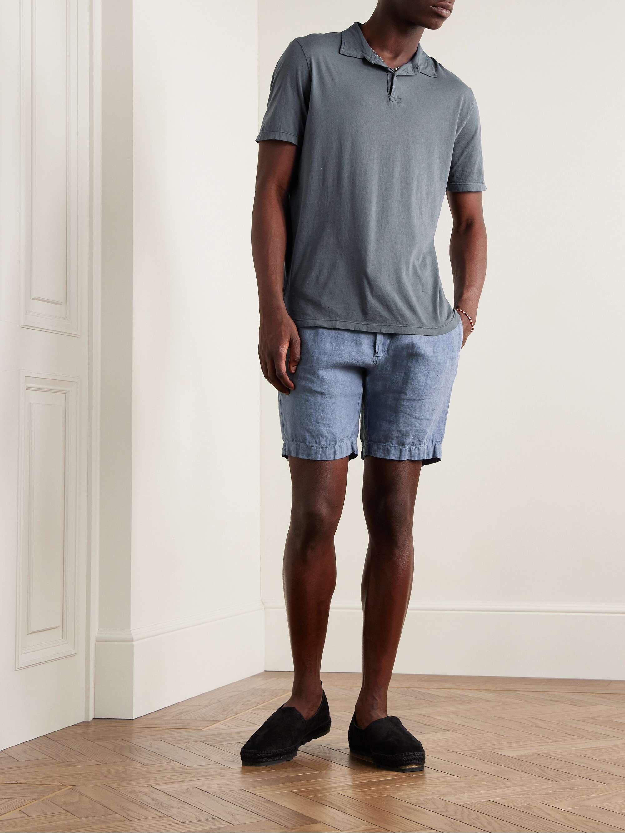 HARTFORD Tank Slim-Fit Straight-Leg Linen Drawstring Shorts for Men ...