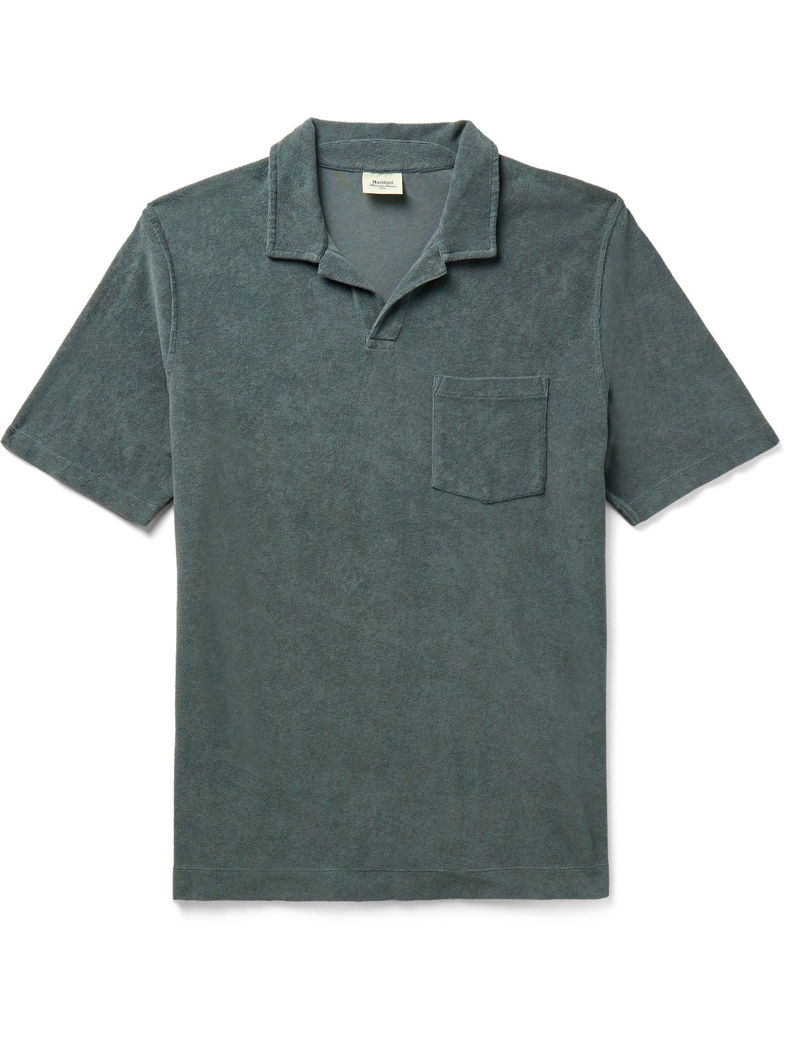 Hartford Cotton-terry Polo Shirt In Gray