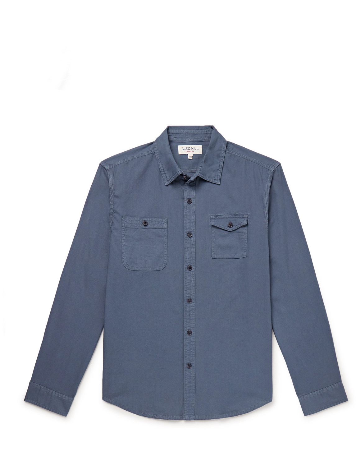 Alex Mill Garment-dyed Cotton-twill Shirt In Blue