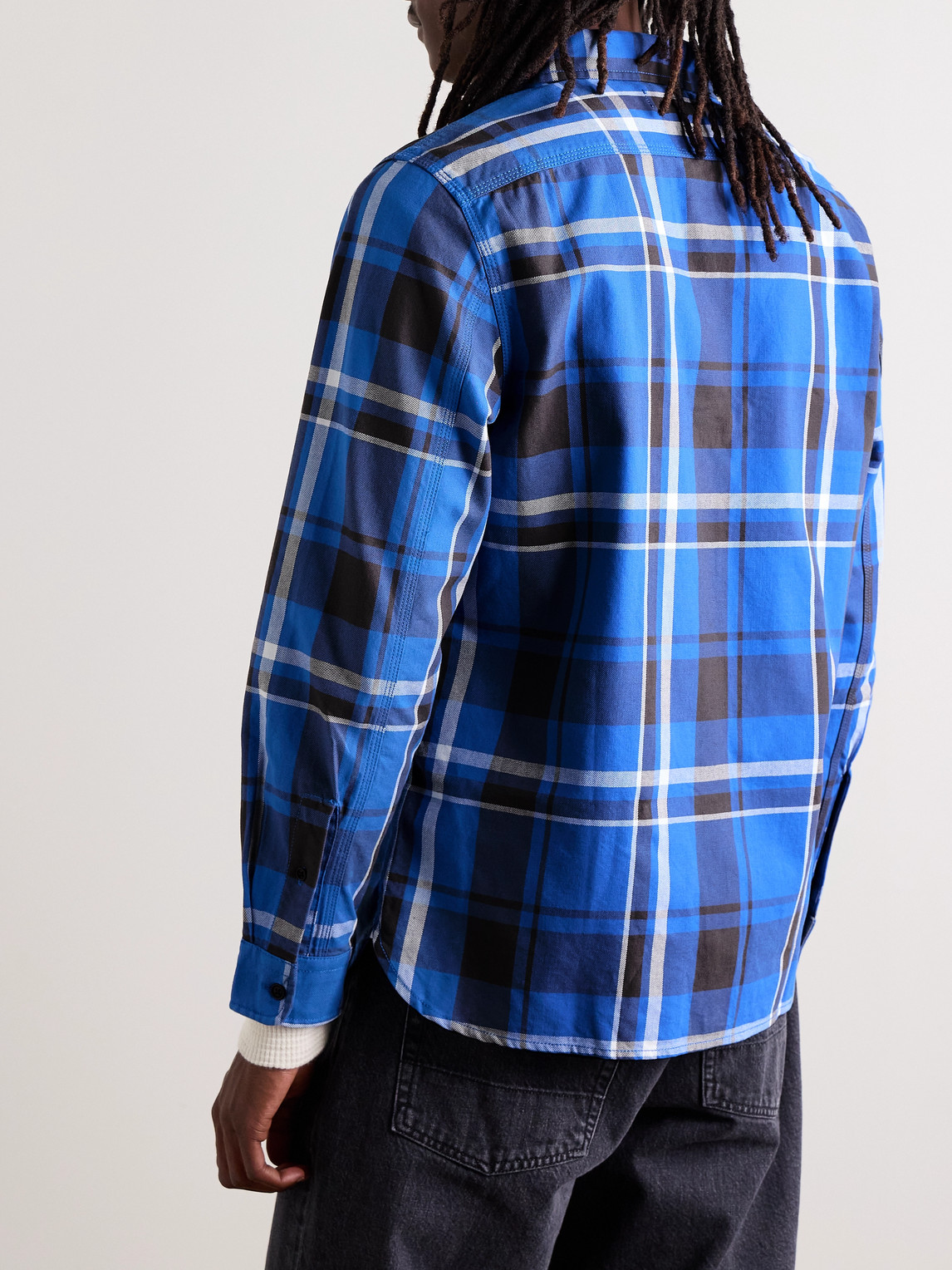Shop Alex Mill Chore Checked Cotton-twill Overshirt In Blue