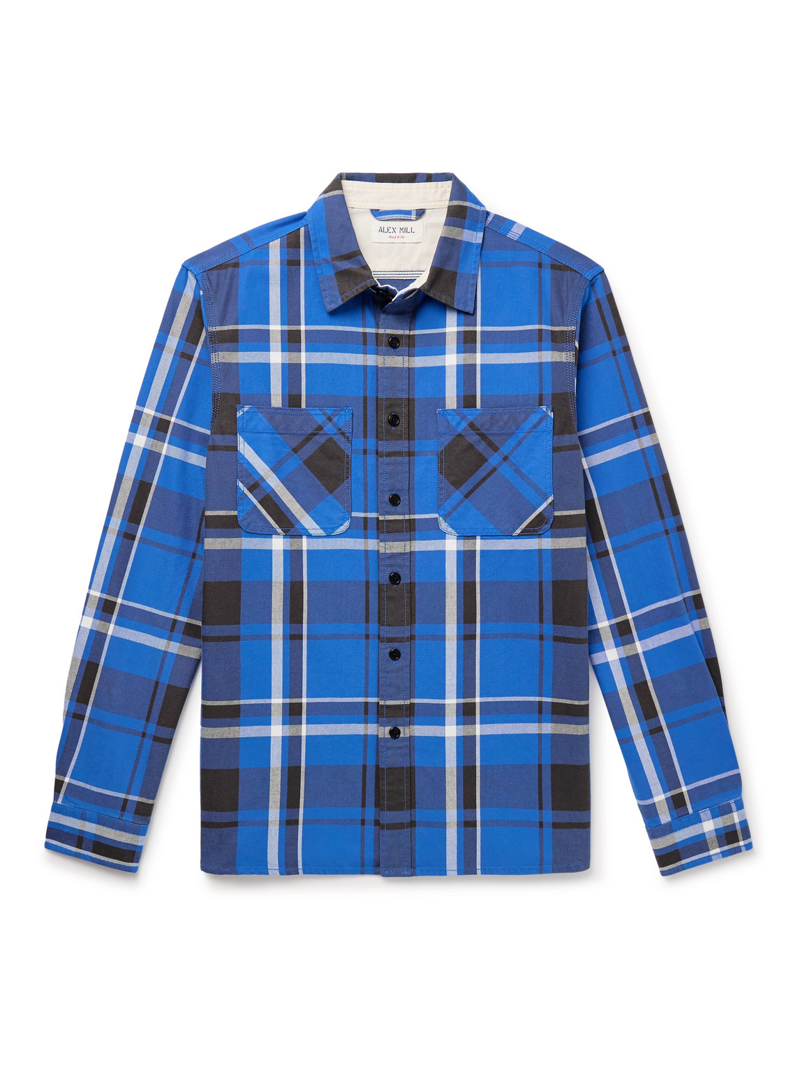 Shop Alex Mill Chore Checked Cotton-twill Overshirt In Blue
