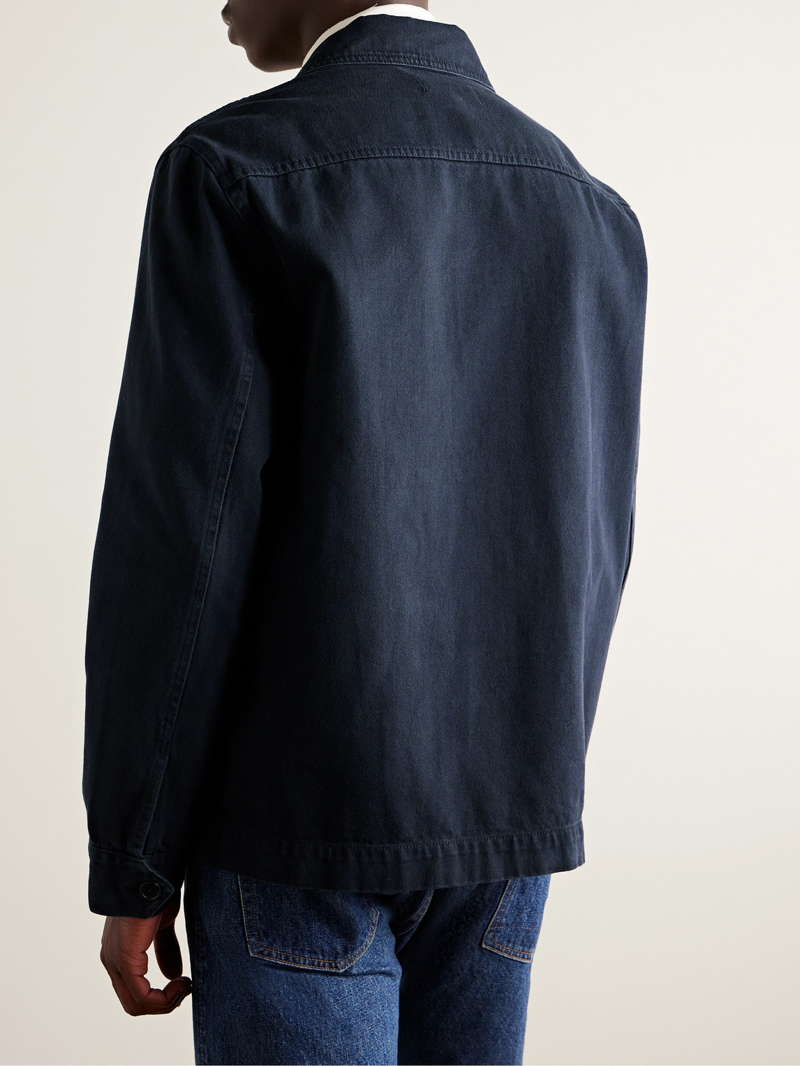 Shop Alex Mill Garment-dyed Recycled-denim Jacket In Blue