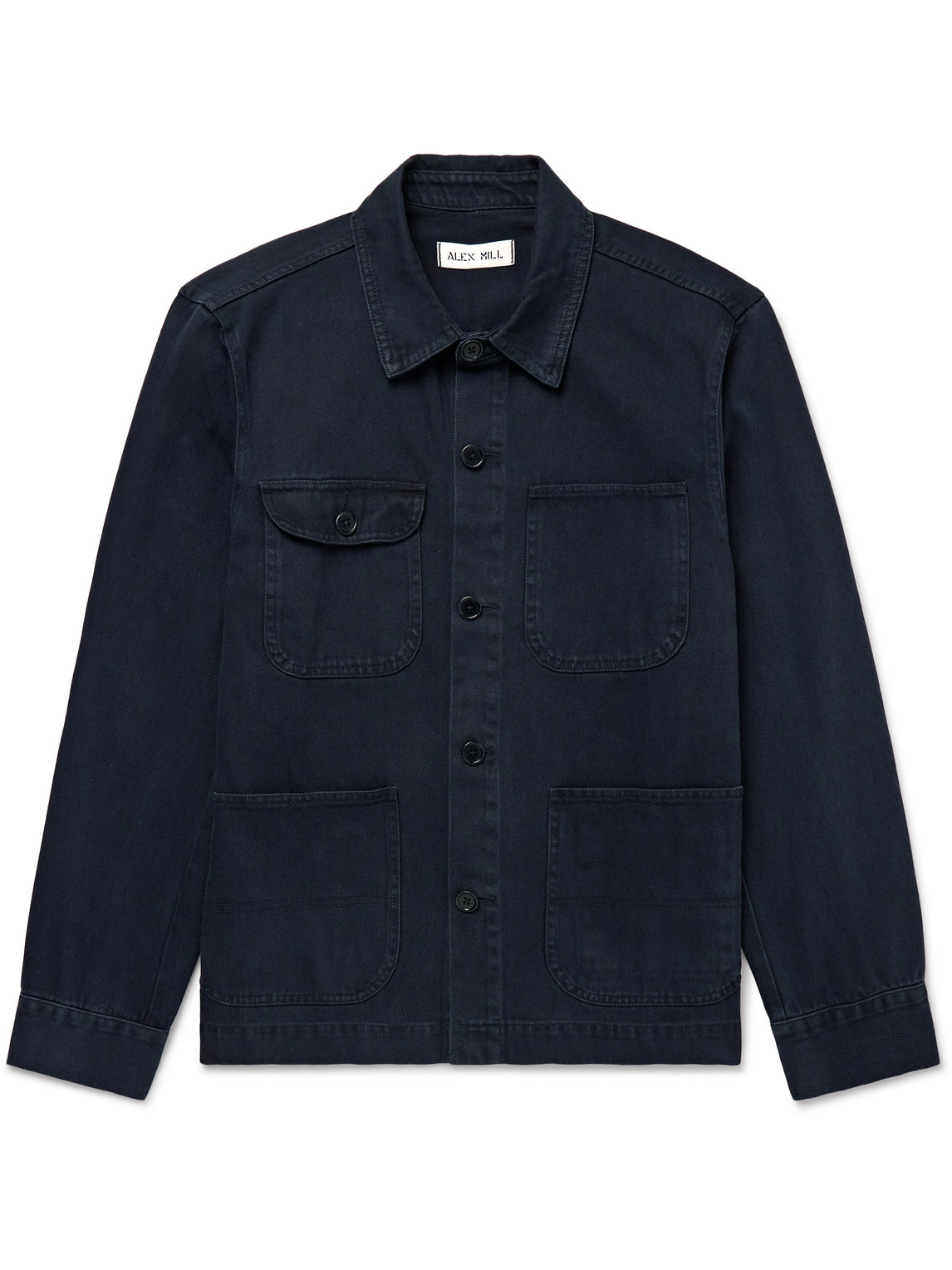 Alex Mill Garment-dyed Recycled-denim Jacket In Blue