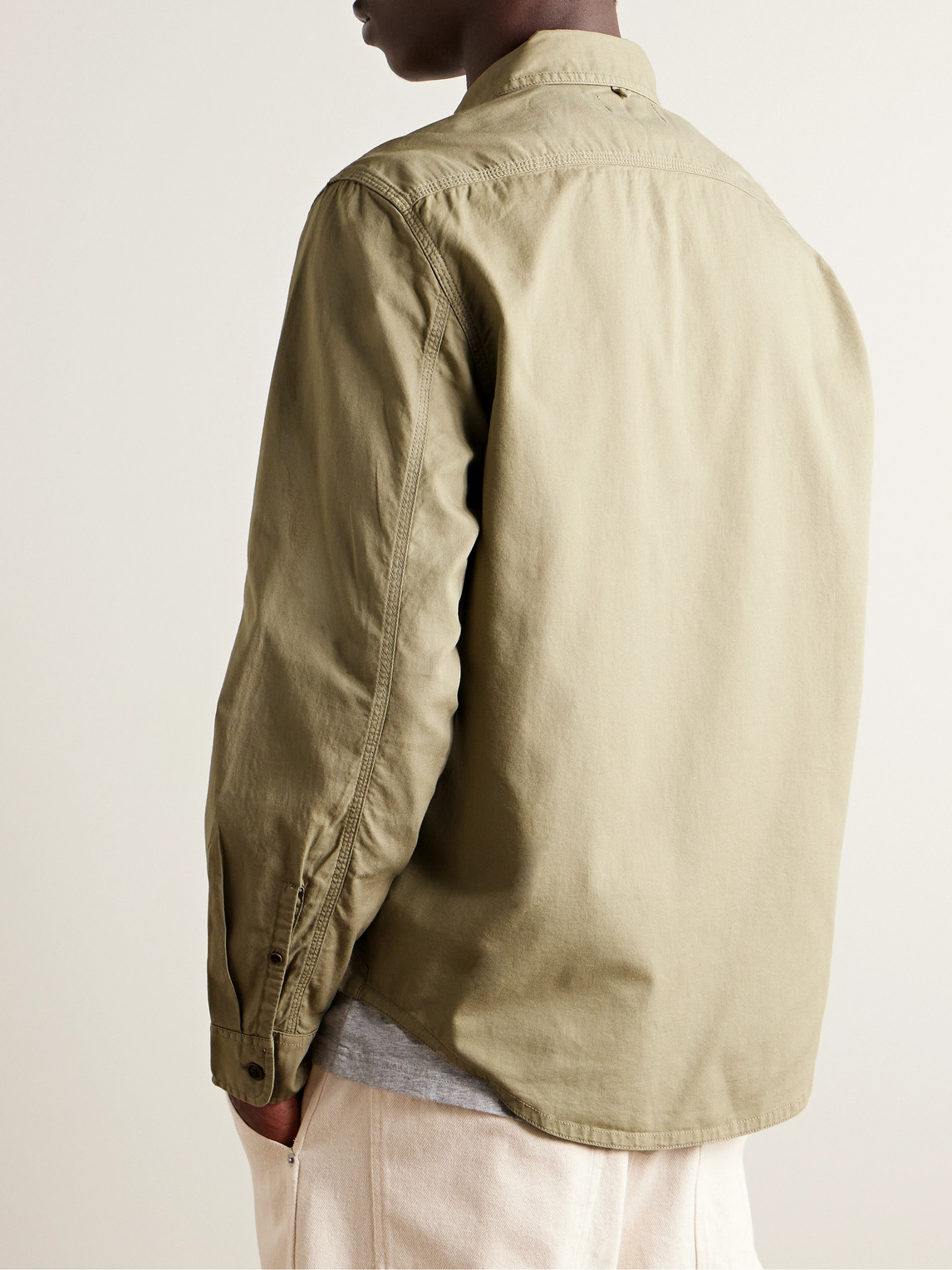 Shop Alex Mill Garment-dyed Cotton-twill Shirt In Neutrals