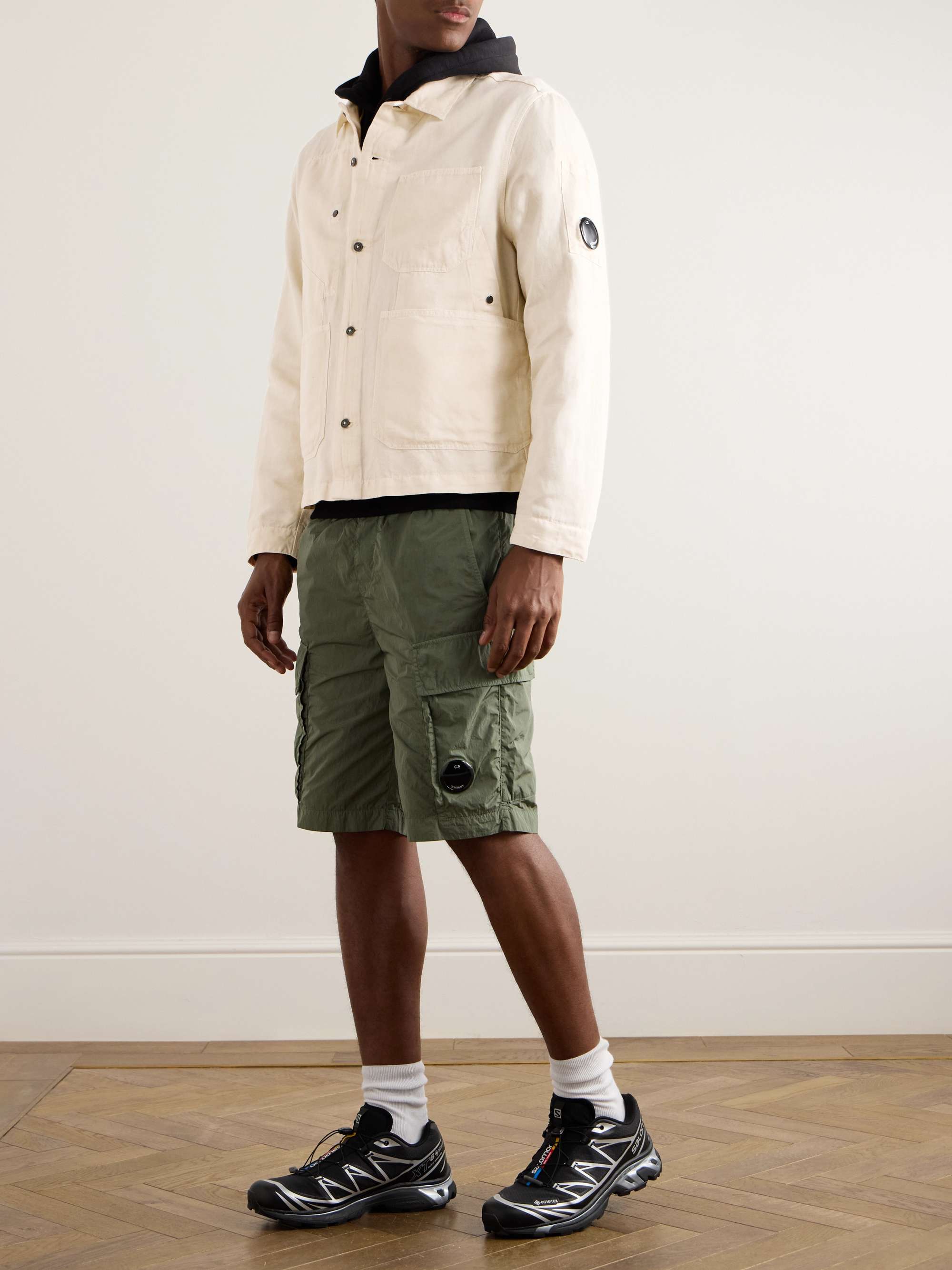 C.P. Company Ottoman cotton cargo shorts - White