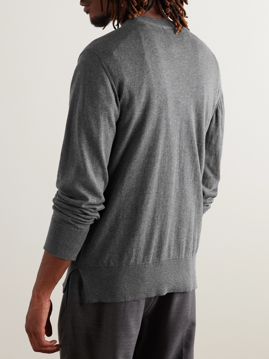 Shop Officine Generale Nilo Cotton Sweater In Gray
