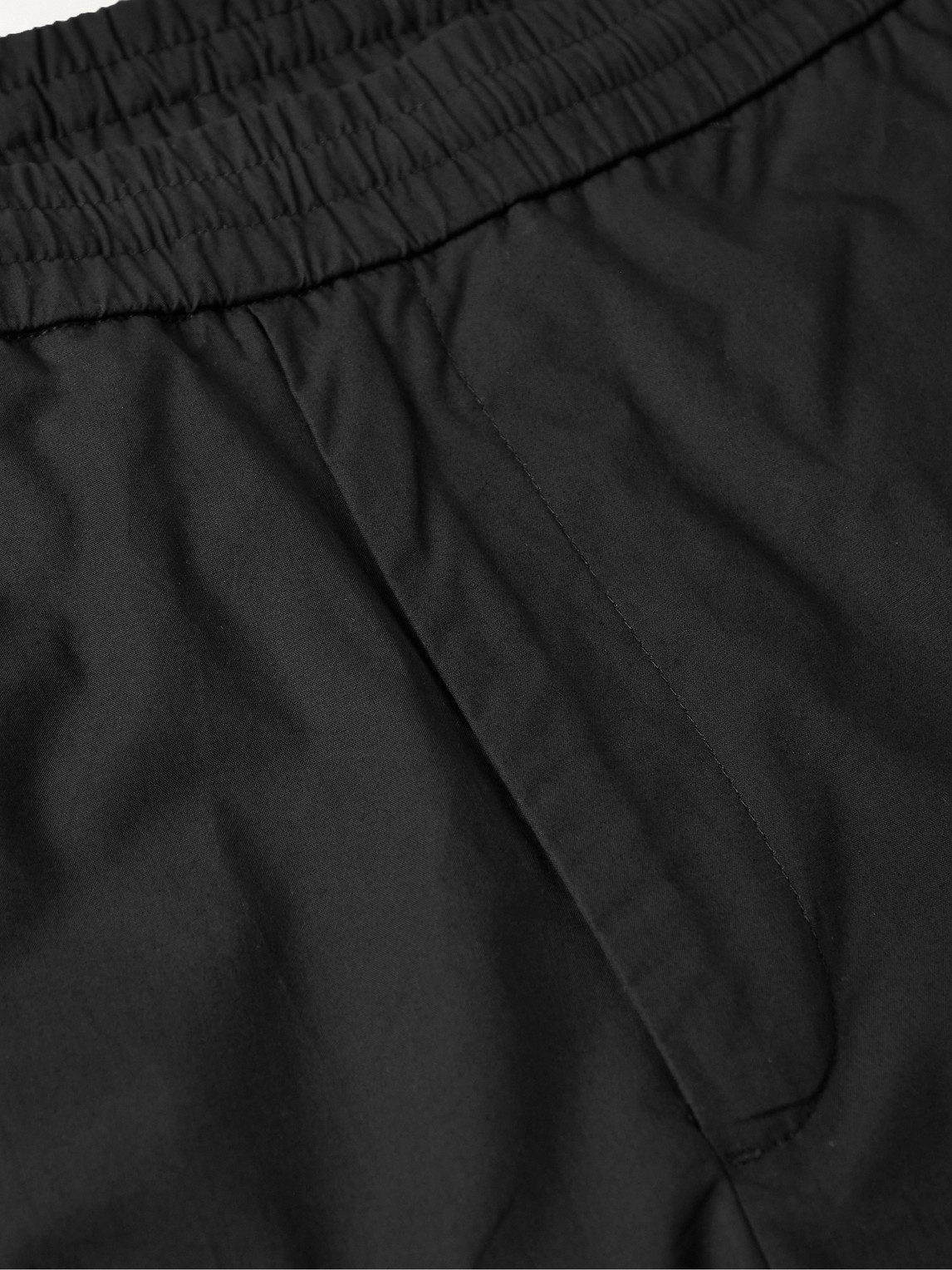 Shop Officine Generale Walter Straight-leg Organic Cotton-poplin Trousers In Black