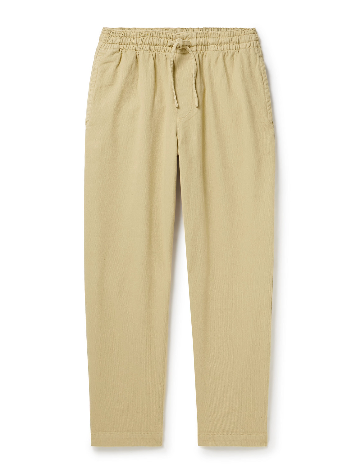 Ymc You Must Create Alva Skate Tapered Stretch Organic Cotton-twill Drawstring Trousers In Neutrals