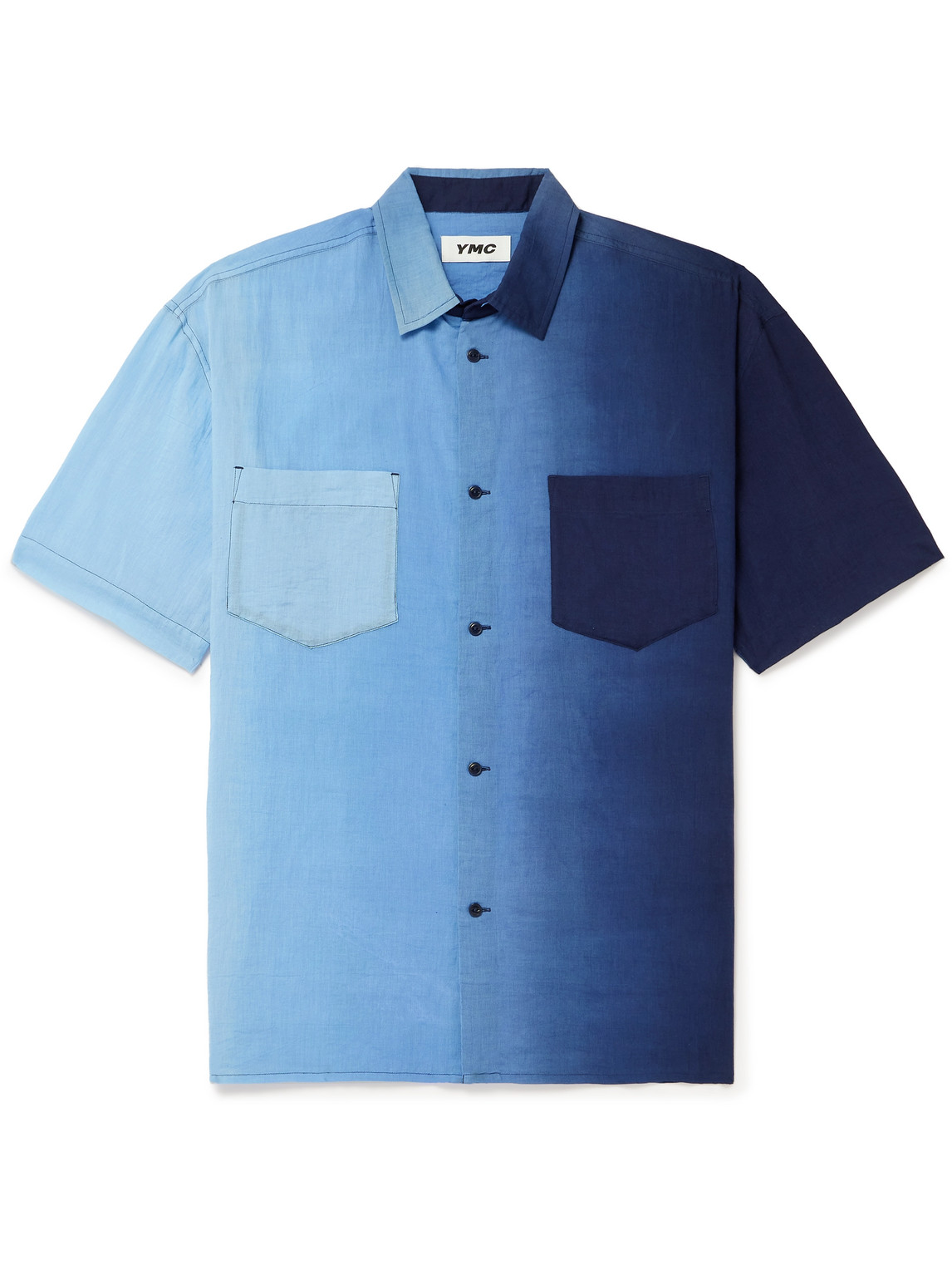Shop Ymc You Must Create Mitchum Ombré Cotton-voile Shirt In Blue