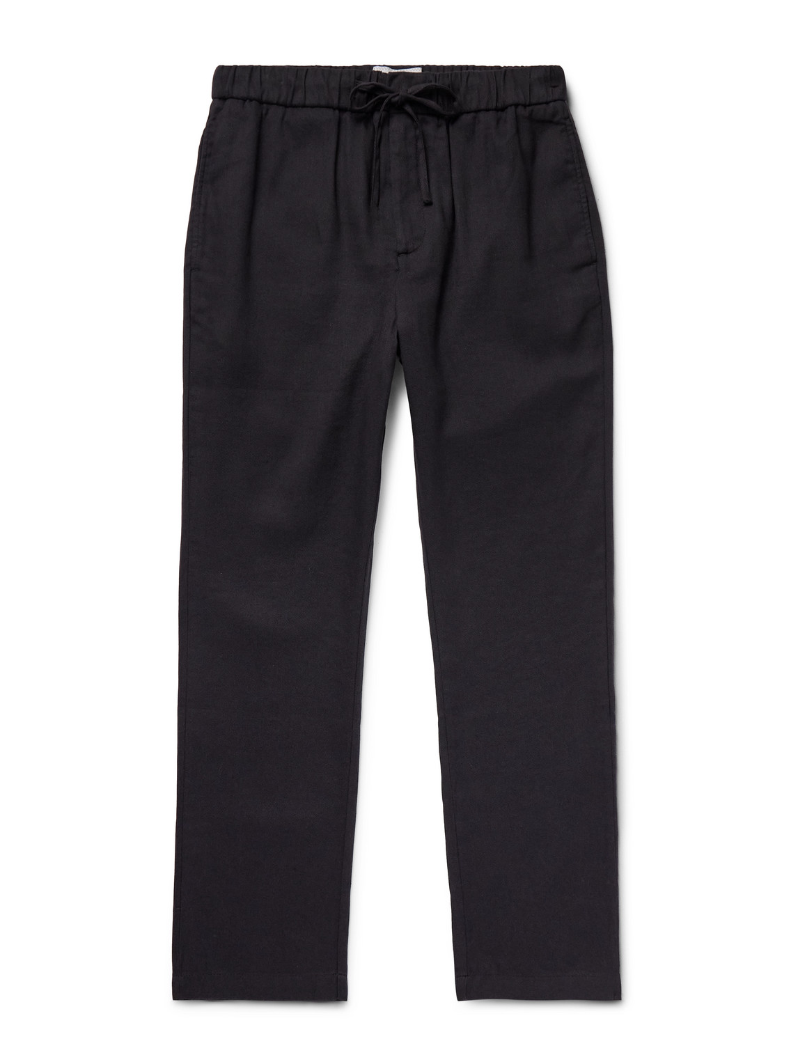 Frescobol Carioca Oscar Straight-leg Linen And Cotton-blend Trousers In Black