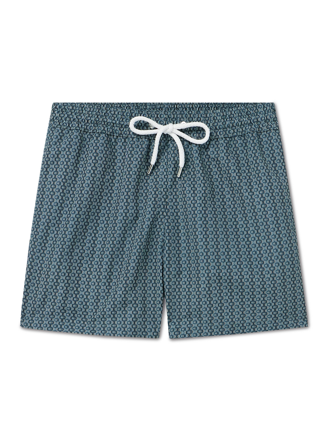 Frescobol Carioca Slim-fit Short-length Printed Recycled Swim Shorts In Blue