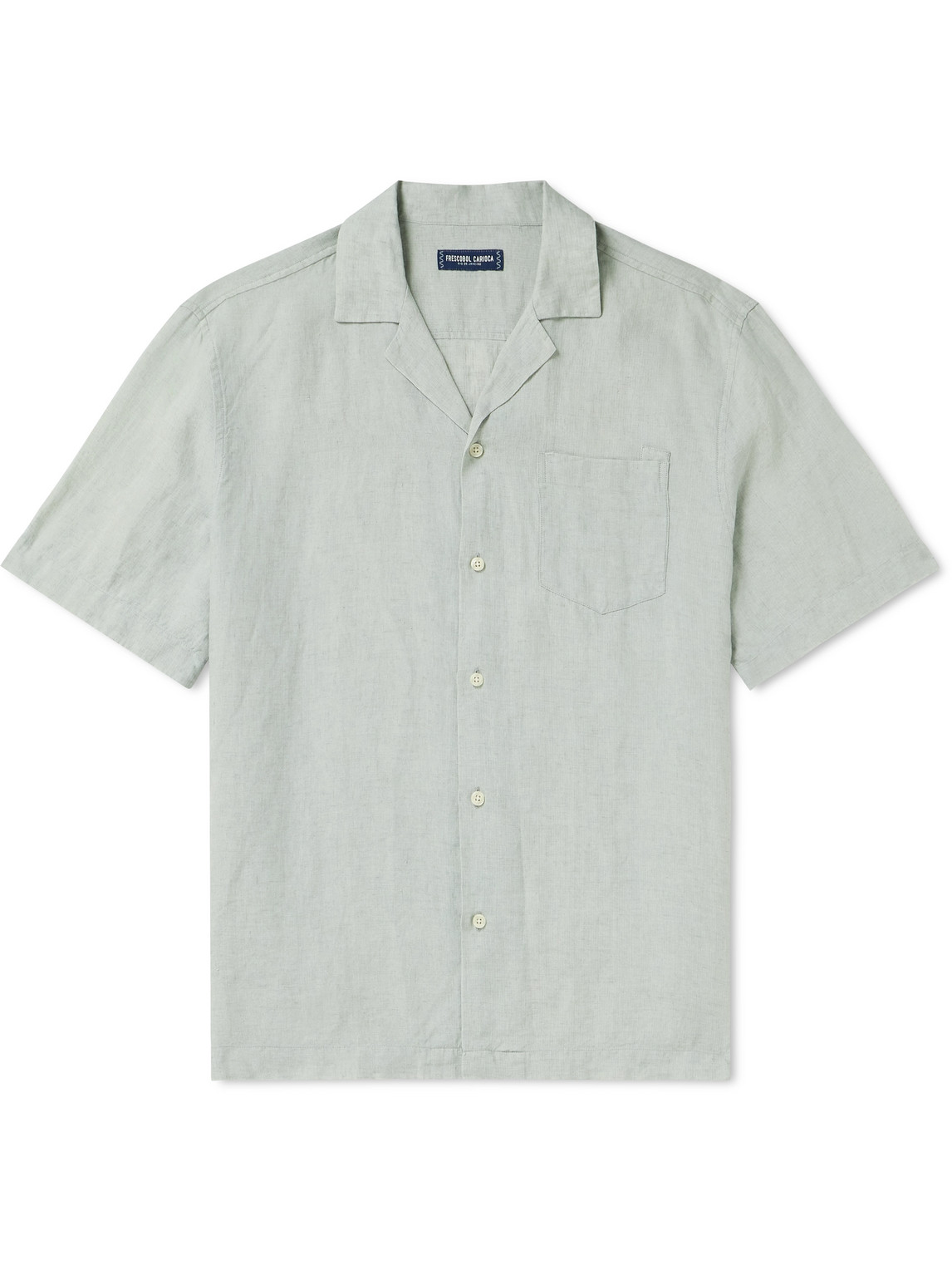 Frescobol Carioca Angelo Camp-collar Linen Shirt In Grey