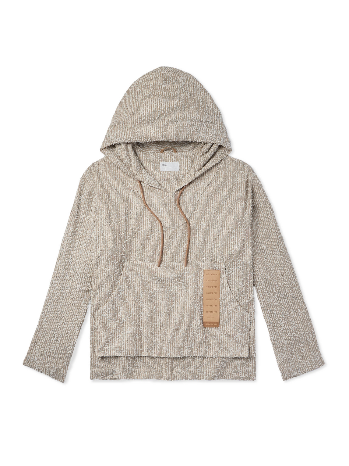 Jerga Leather-Trimmed Tweed Hoodie