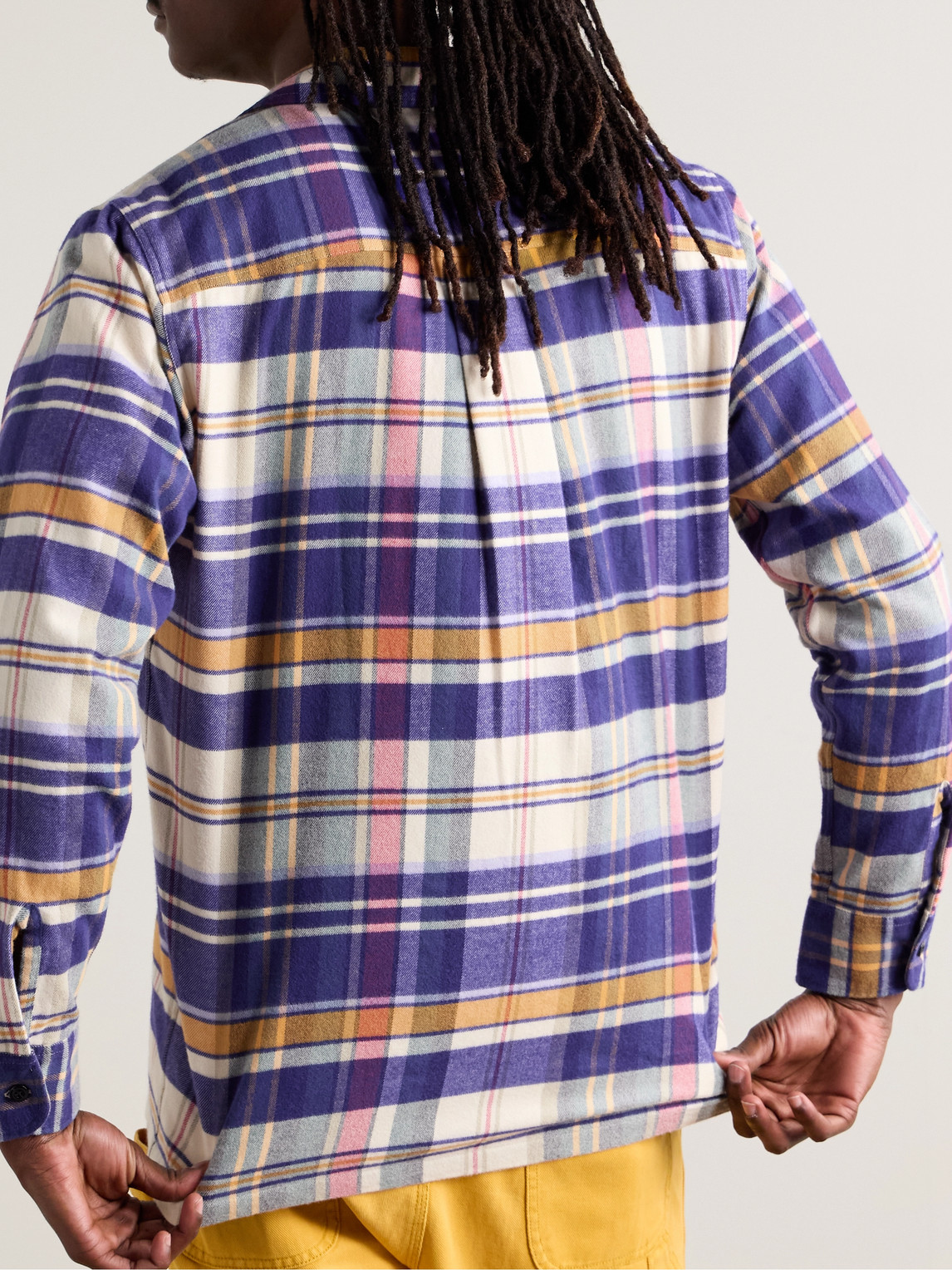 Shop Noah Checked Cotton-flannel Overshirt In Multi