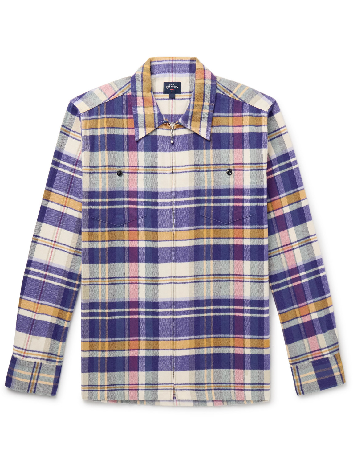 NOAH CHECKED COTTON-FLANNEL OVERSHIRT