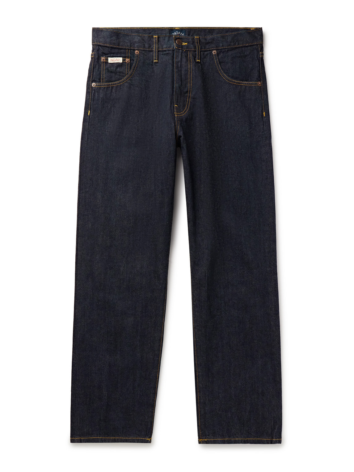 Straight-Leg Pleated Jeans