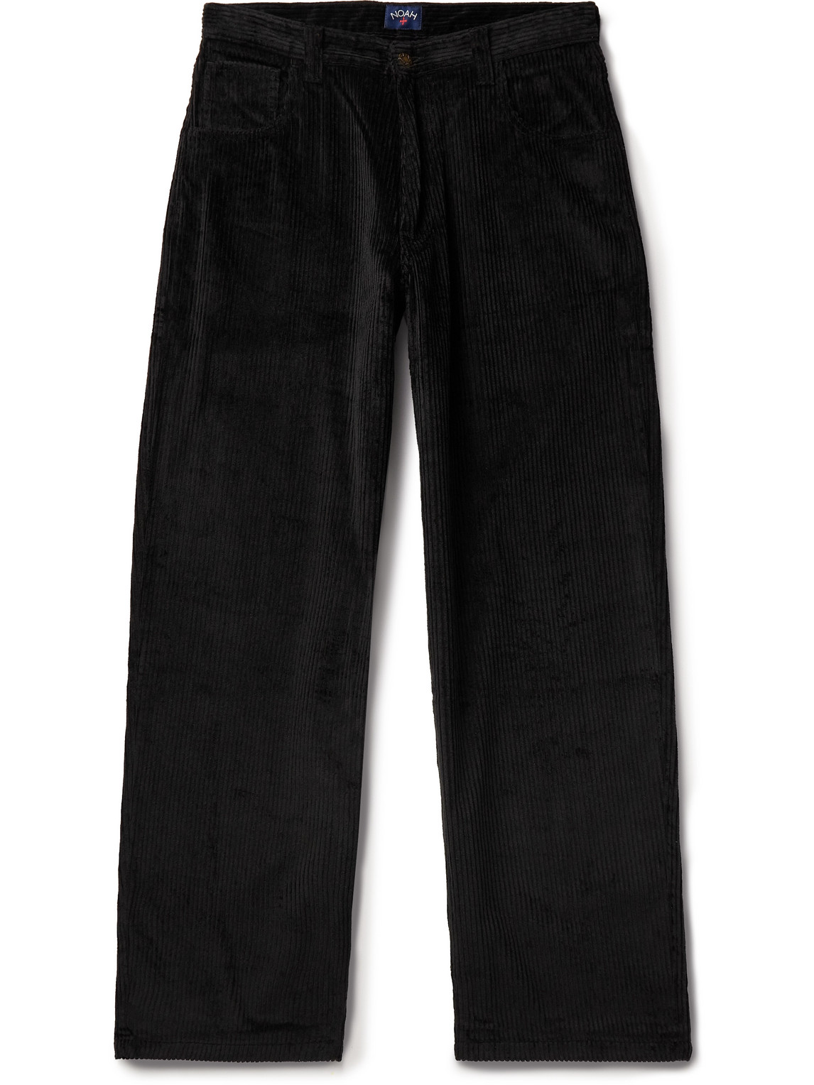 Noah Straight-leg Cotton-corduroy Trousers In Black