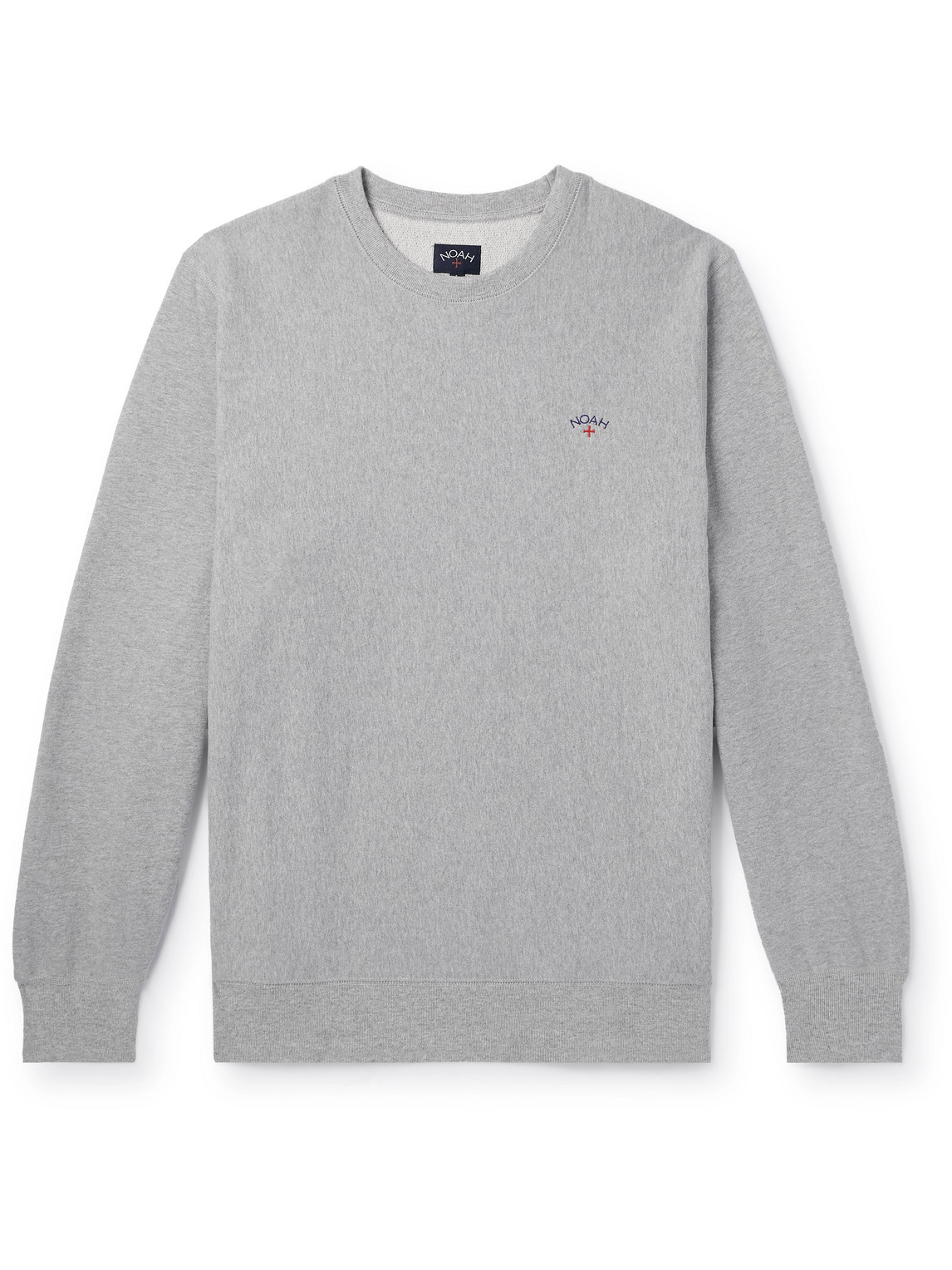 Noah Core Logo-embroidered Cotton-jersey Sweatshirt In Gray