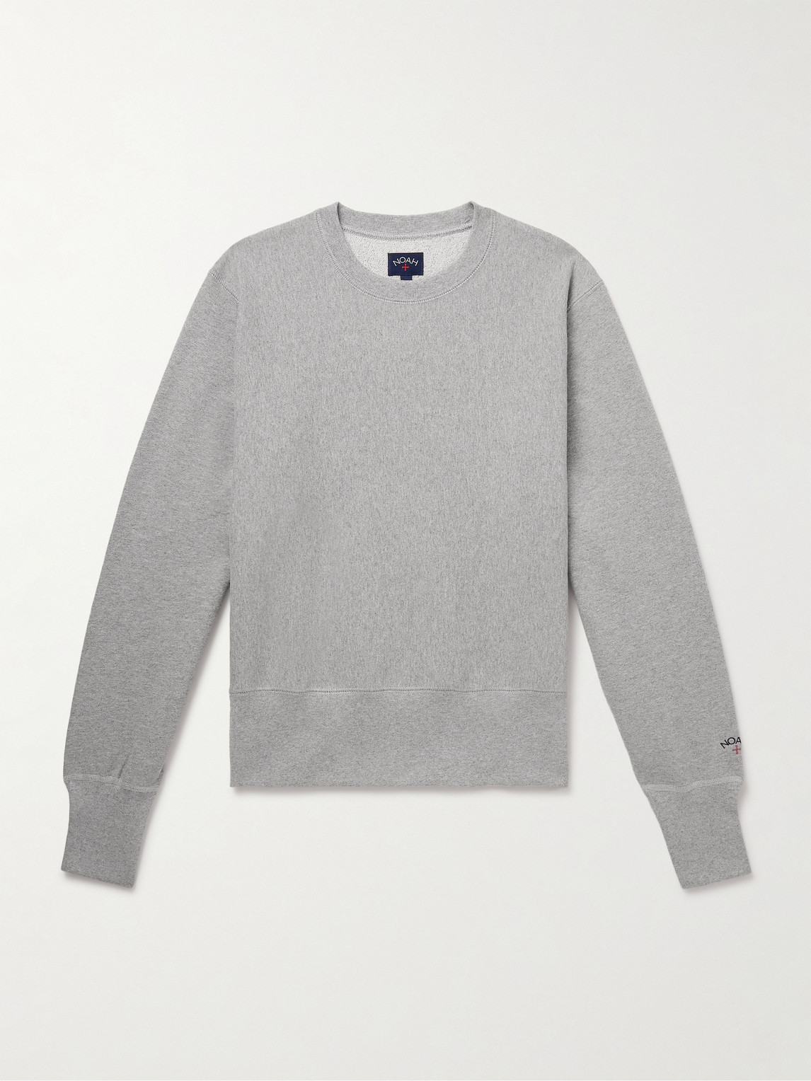 Noah Logo-embroidered Cotton-jersey Sweatshirt In Gray