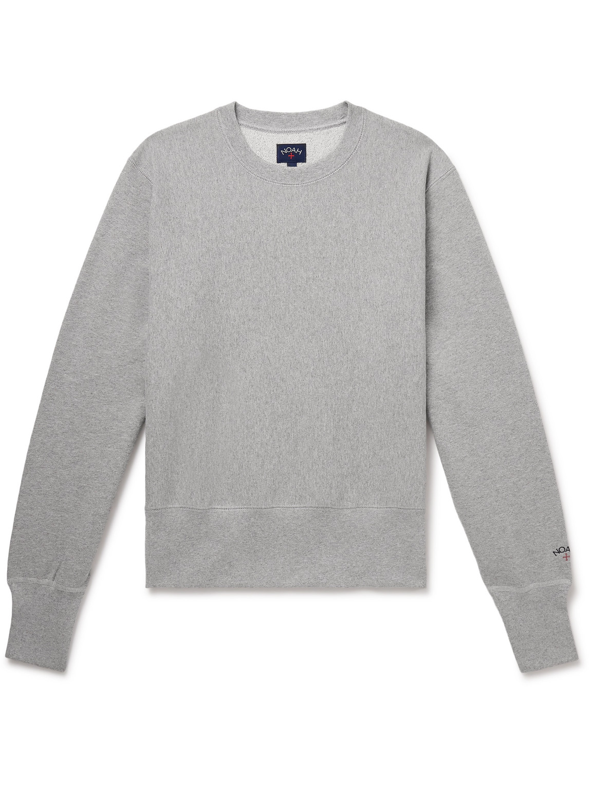Noah Logo-embroidered Cotton-jersey Sweatshirt In Gray