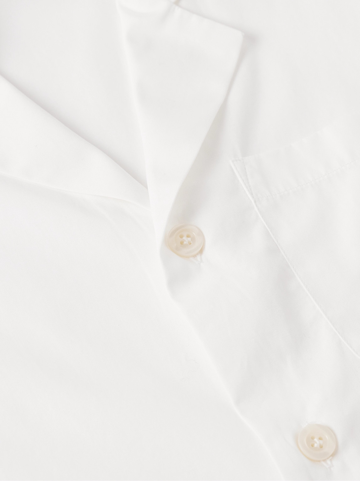 Shop Noah Camp-collar Cotton-poplin Shirt In White