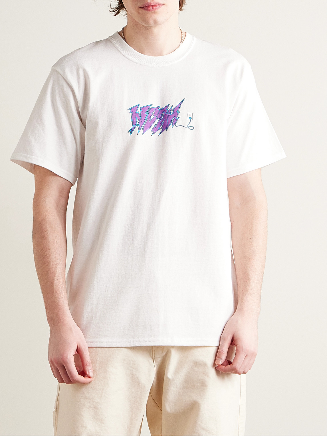 Shop Noah Circuit Logo-print Cotton-jersey T-shirt In White