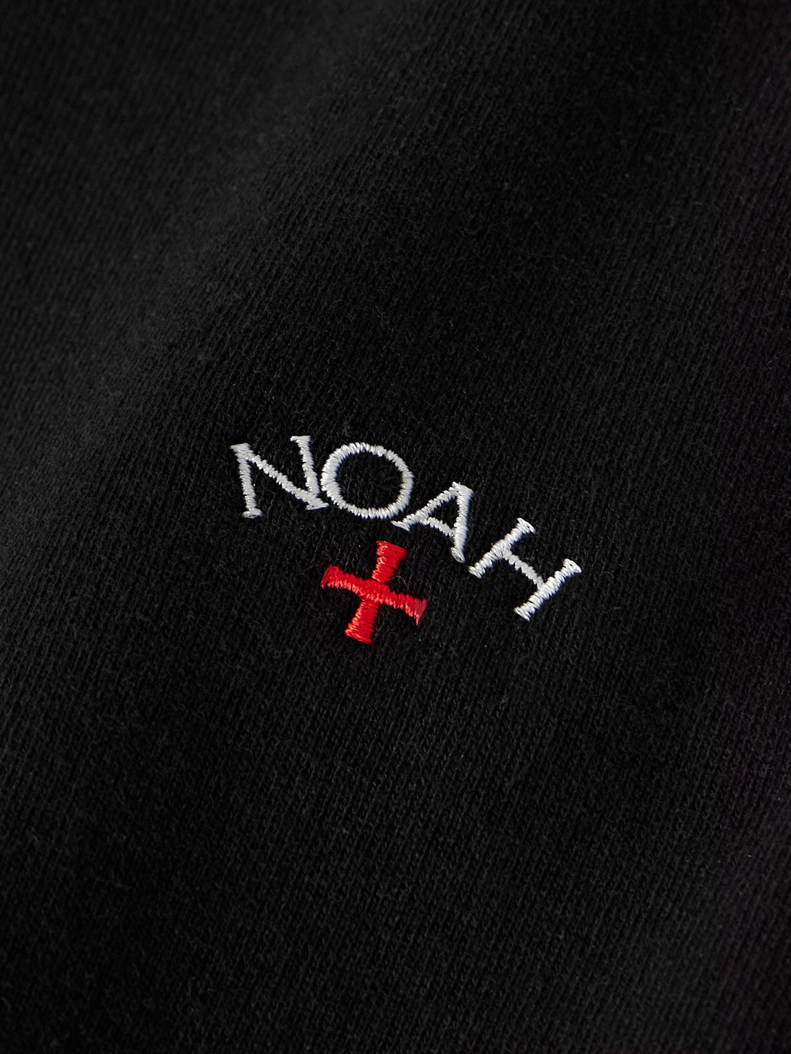 Shop Noah Core Tapered Logo-embroidered Cotton-jersey Sweatpants In Black